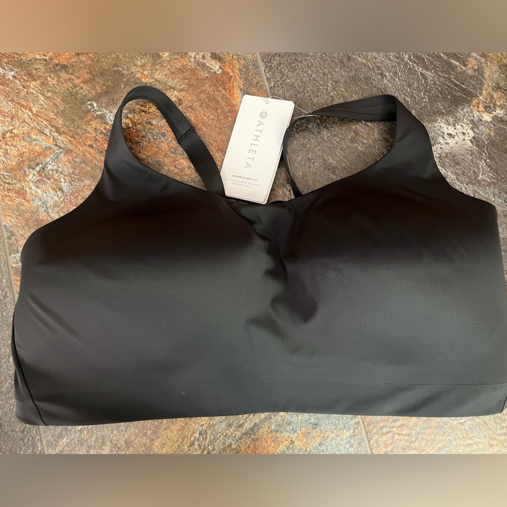 New Athleta Black Advance Bra B-G. Strong compression for high impact. Size 44DD - Picture 5 of 6